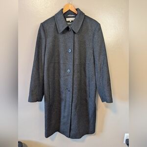 Classic Gray Women's Pea Coat Wool/Cashmere Blend Size 14
